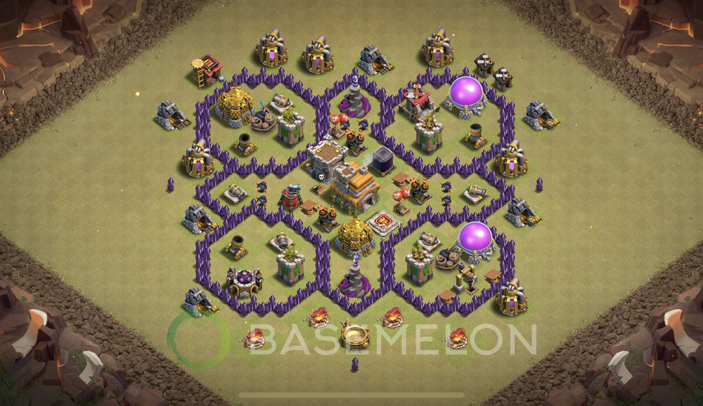 Rathaus Level 7 Krieg Base 2025, Anti 2 Sterne, Anti Air, Layout #1832