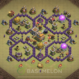 Town Hall Level 7 War Base Design 2025, Anti 2 Stars, Anti Air, Layout #1832