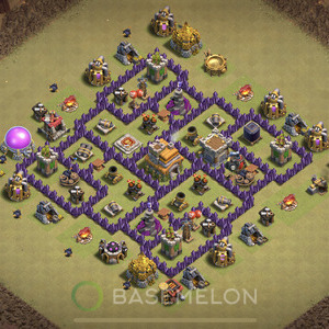 Town Hall Level 7 War Base Design 2025, Max Levels, Anti Everything, Layout #1873
