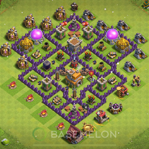 Town Hall Level 7 Trophy/Defense Base Design 2025, Anti 2 Stars, Layout #1899