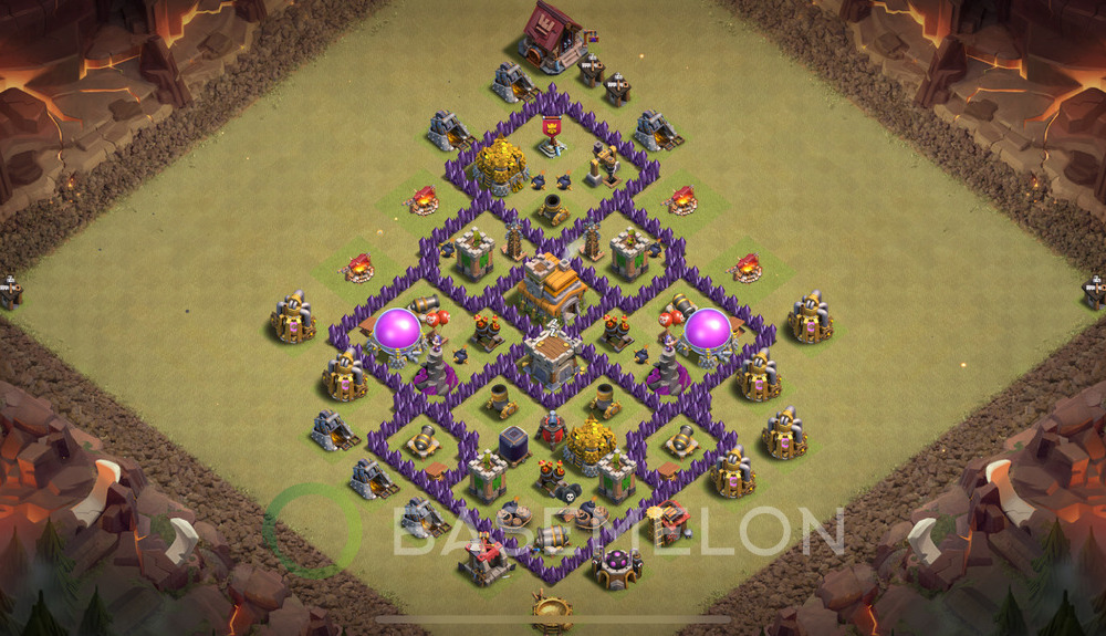 Town Hall Level 7 War Base Design 2025, Anti Everything, Hybrid, Layout #1913