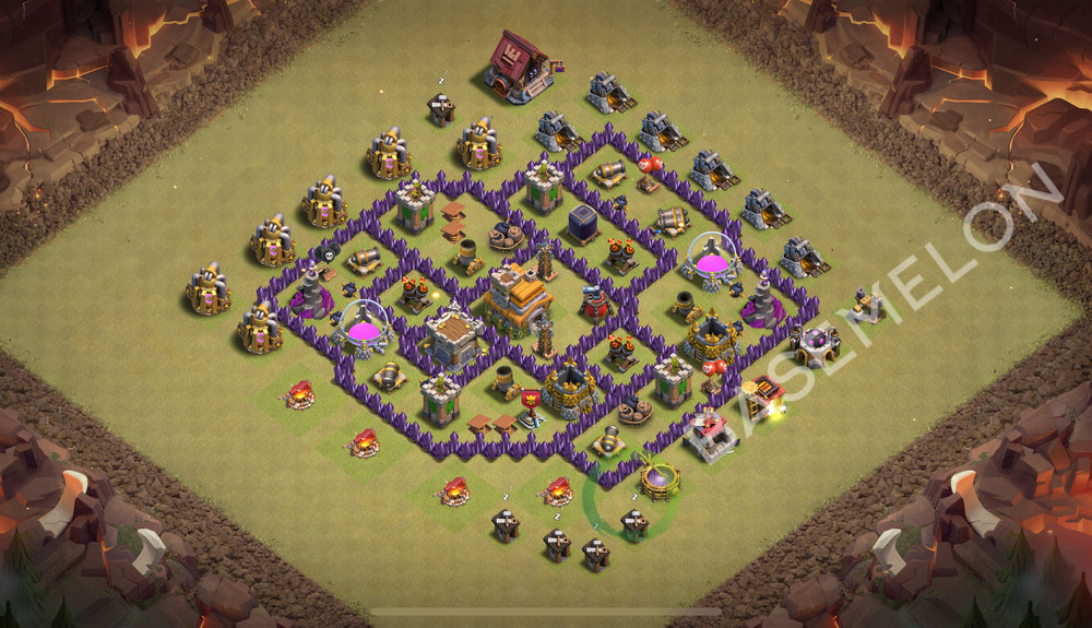 Town Hall Level 7 War Base Design 2025, Anti 3 Stars, Layout #1927