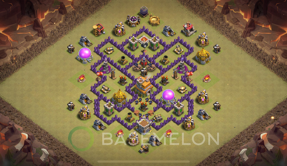 Rathaus Level 7 Krieg Base 2025, Max Level, Anti Alles, Layout #1959
