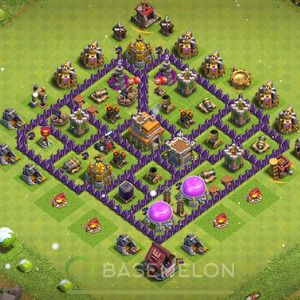 Town Hall Level 7 Trophy/Defense Base Design 2025, Hybrid, Layout #2039