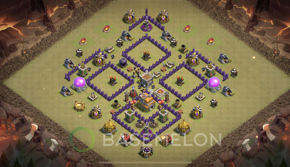 Town Hall Level 7 War Base Design 2025, Anti 3 Stars, Anti Air, Layout #2051