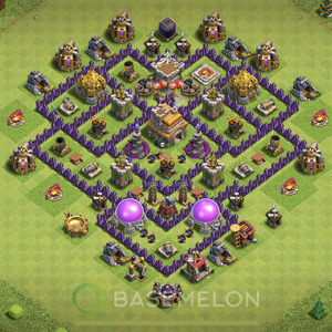 Rathaus Level 7 Verteidigung Base 2025, Anti 2 Sterne, Layout #2106