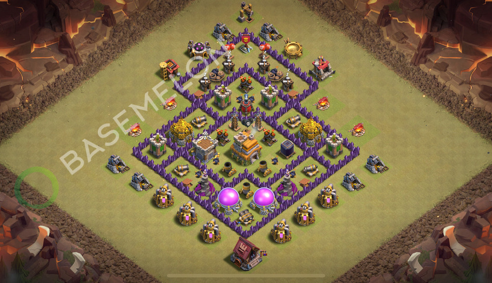 Town Hall Level 7 War Base Design 2025, Max Levels, Anti Everything, Layout #2167