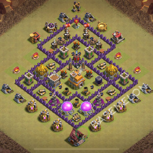 Town Hall Level 7 War Base Design 2025, Max Levels, Anti Everything, Layout #2167