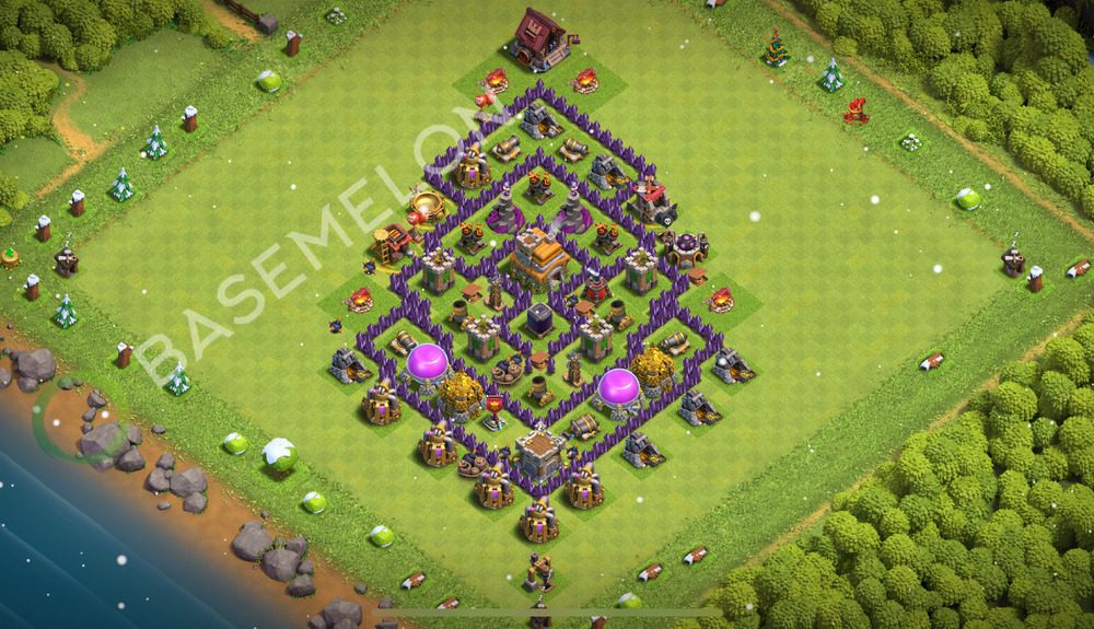 Town Hall Level 7 Trophy/Defense Base Design 2025, Anti Air, Anti 3 Stars, Layout #2240