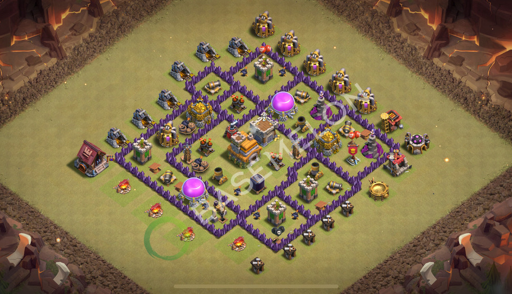 Town Hall Level 7 War Base Design 2025, Max Levels, Anti Everything, Layout #2303