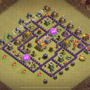 Town Hall Level 7 War Base Design 2025, Max Levels, Anti Everything, Layout #2303