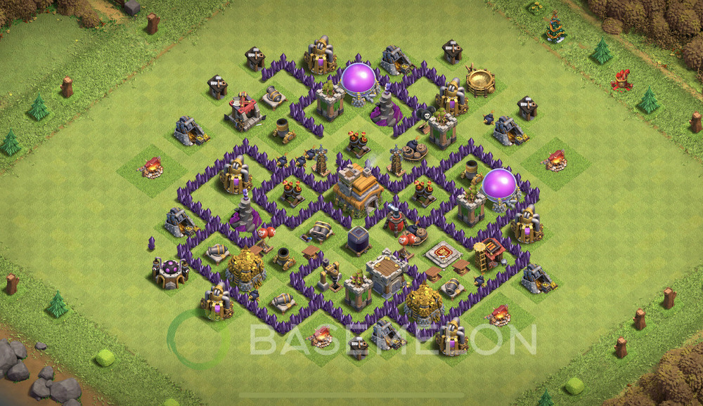 Town Hall Level 7 Trophy/Defense Base Design 2024, Anti Everything, Layout #232