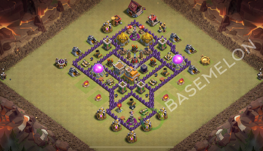 Hôtel de Ville Level 7 Guerre GDC Base  2025, Niveaux max, Hybride, Village #2335