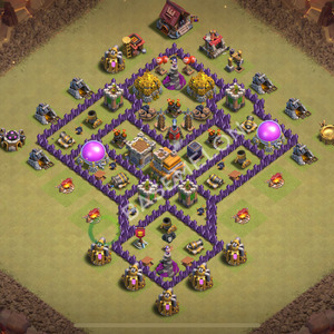 Town Hall Level 7 War Base Design 2025, Max Levels, Hybrid, Layout #2335