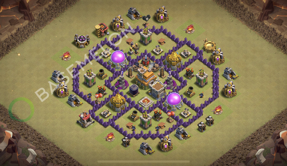 Aldea del Ayuntamiento Nivel 7 para Guerra, Anti 2 Estrellas, Anti Todo Diseño 2025, #2354