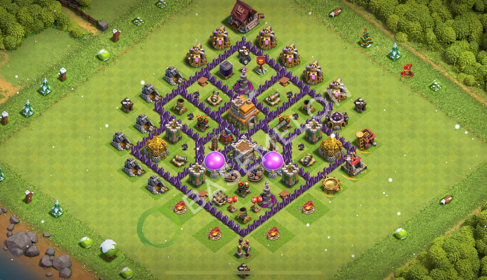 Town Hall Level 7 Trophy/Defense Base Design 2025, Anti Everything, Layout #2363