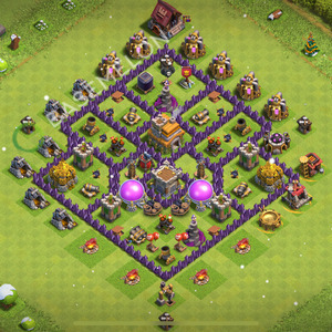 Town Hall Level 7 Trophy/Defense Base Design 2025, Anti Everything, Layout #2363