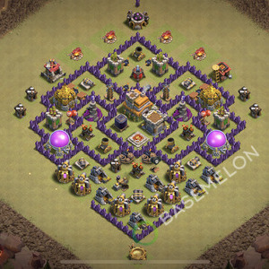 Town Hall Level 7 War Base Design 2025, Anti 2 Stars, Hybrid, Layout #2394