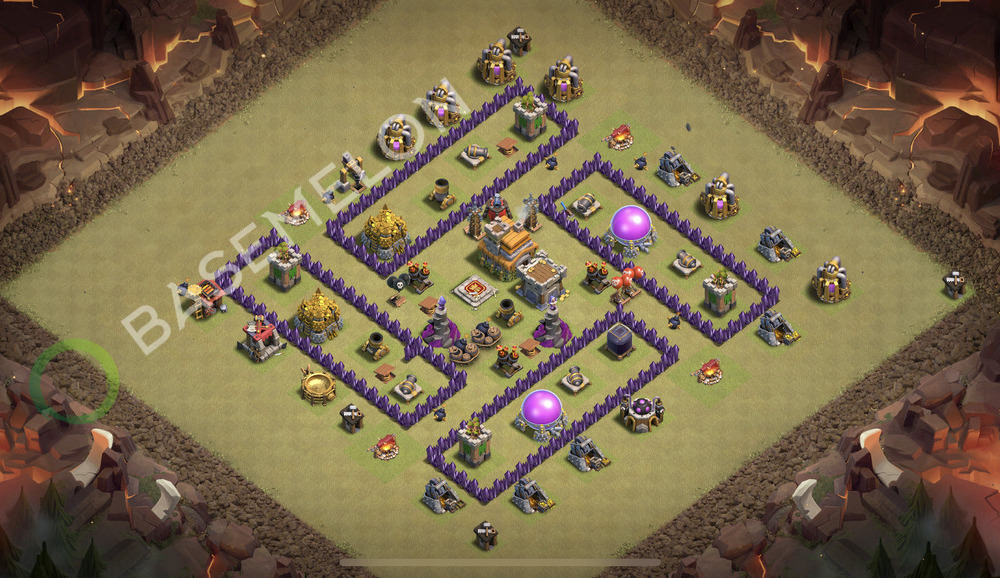 Town Hall Level 7 War Base Design 2025, Anti Air, Layout #2421