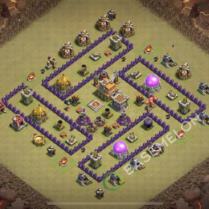 Town Hall Level 7 War Base Design 2025, Anti Air, Layout #2421