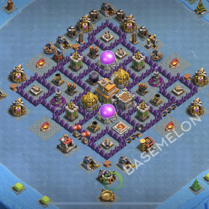 Town Hall Level 7 Farm Base Design 2025, Anti 2 Stars, Hybrid, Layout #2433