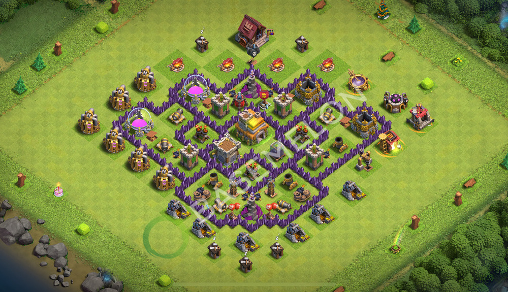 Town Hall Level 7 Trophy/Defense Base Design 2026, Anti 3 Stars, Anti Everything, Layout #2506