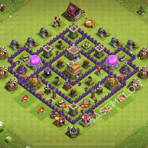 Town Hall Level 7 Trophy/Defense Base Design 2026, Anti 2 Stars, Anti Everything, Layout #2554