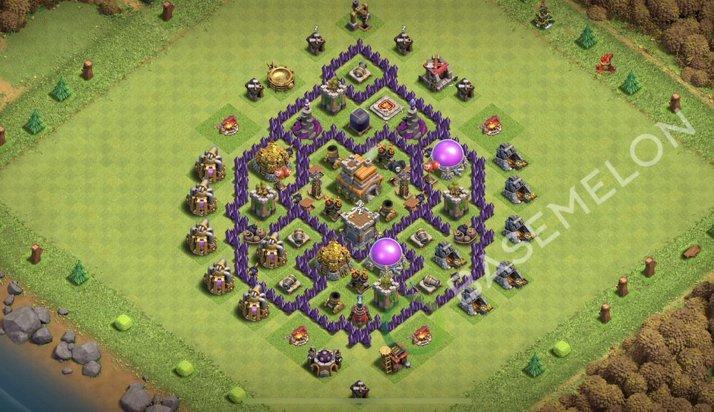 Town Hall Level 7 Trophy/Defense Base Design 2026, Anti Everything, Hybrid, Layout #2625