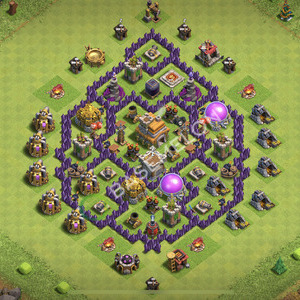 Town Hall Level 7 Trophy/Defense Base Design 2026, Anti Everything, Hybrid, Layout #2625