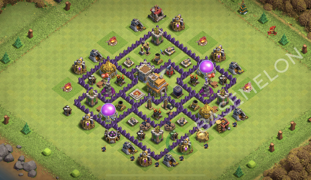 Hôtel de Ville Level 7 Trophées/Défense Base  2026, Anti 2 Étoiles, Hybride, Village #2649