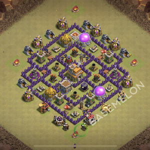 Hôtel de Ville Level 7 Guerre GDC Base  2026, Anti 3 Étoiles, Anti Tout, Village #2661