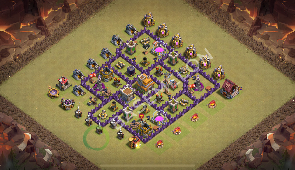 Aldea del Ayuntamiento Nivel 7 para Guerra, Niveles Máximos, Híbrido Diseño 2026, #2709