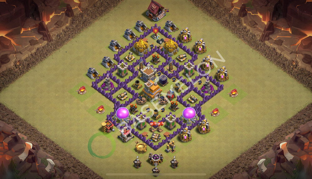 Aldea del Ayuntamiento Nivel 7 para Guerra, Anti 2 Estrellas, Híbrido Diseño 2026, #2720