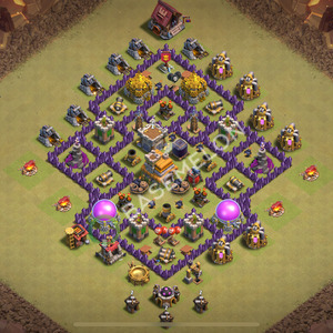 Aldea del Ayuntamiento Nivel 7 para Guerra, Anti 2 Estrellas, Híbrido Diseño 2026, #2720