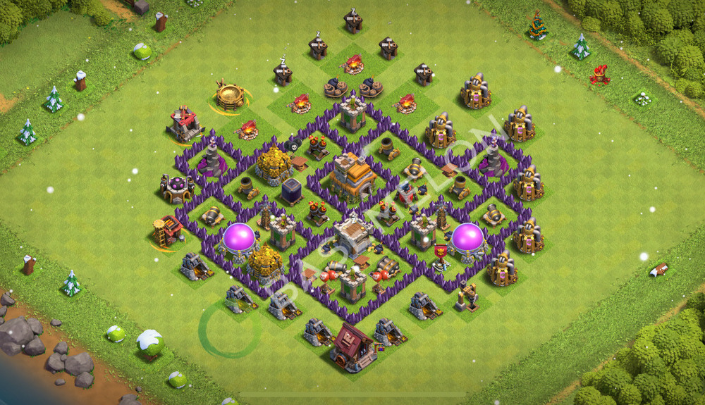 Aldea del Ayuntamiento Nivel 7 para Defensa, Anti 3 Estrellas, Híbrido Diseño 2026, #2848