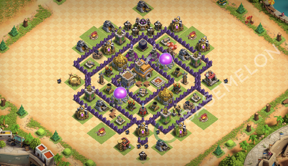 Aldea del Ayuntamiento Nivel 7 para Defensa, Anti 3 Estrellas, Anti Todo Diseño 2026, #2849