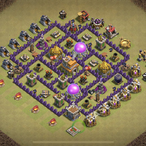 Town Hall Level 7 War Base Design 2026, Anti 2 Stars, Hybrid, Layout #2932