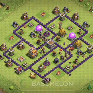 Town Hall Level 7 Trophy/Defense Base Design, Anti Air, Hybrid, Layout #302