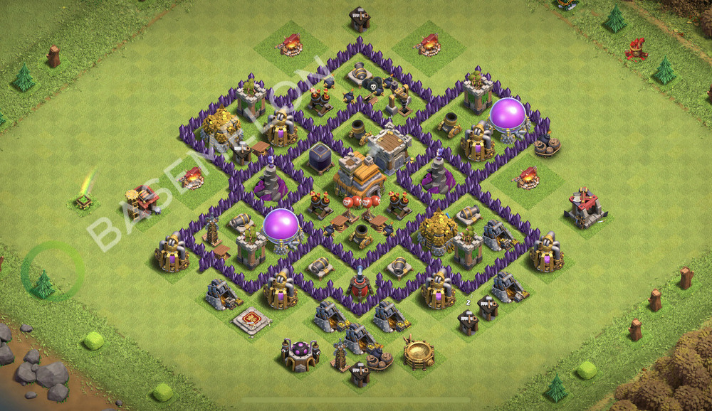 Town Hall Level 7 Trophy/Defense Base Design 2026, Max Levels, Hybrid, Layout #3039