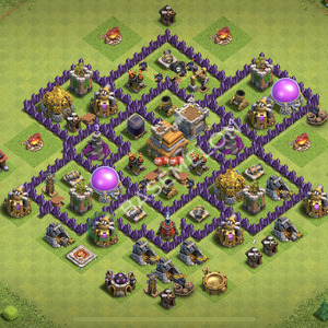 Town Hall Level 7 Trophy/Defense Base Design 2026, Max Levels, Hybrid, Layout #3039