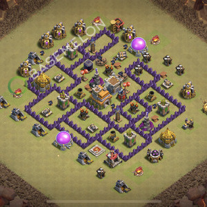 Town Hall Level 7 War Base Design 2026, Anti 3 Stars, Anti Air, Layout #3101