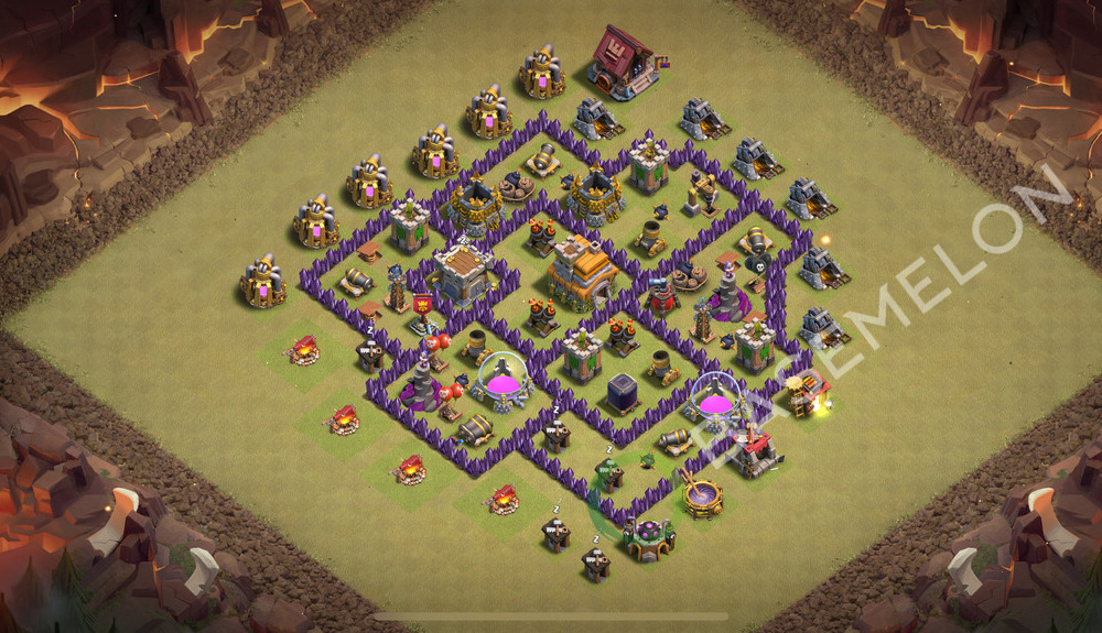 Aldea del Ayuntamiento Nivel 7 para Guerra, Anti 2 Estrellas, Híbrido Diseño 2026, #3108