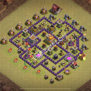 Aldea del Ayuntamiento Nivel 7 para Guerra, Anti 2 Estrellas, Híbrido Diseño 2026, #3108