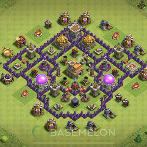 Town Hall Level 7 Trophy/Defense Base Design, Anti Air, Anti 3 Stars, Layout #321