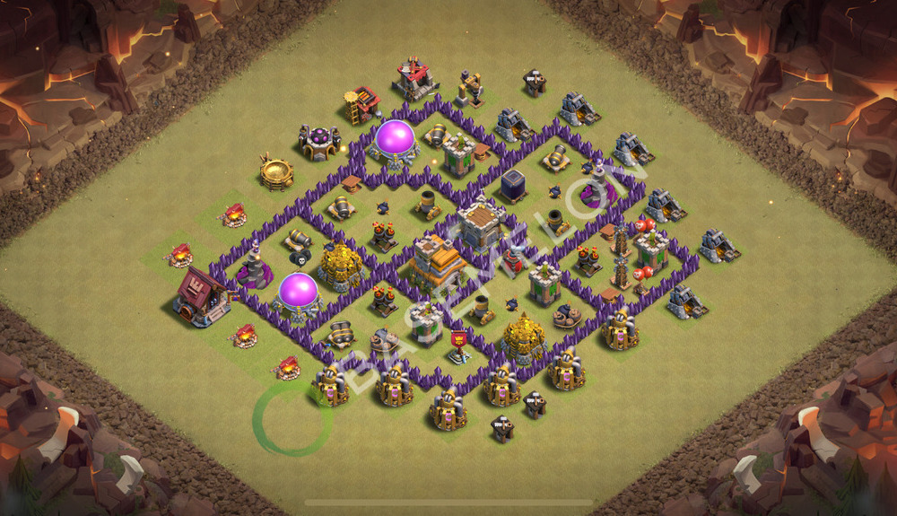 Town Hall Level 7 War Base Design 2026, Max Levels, Hybrid, Layout #3241