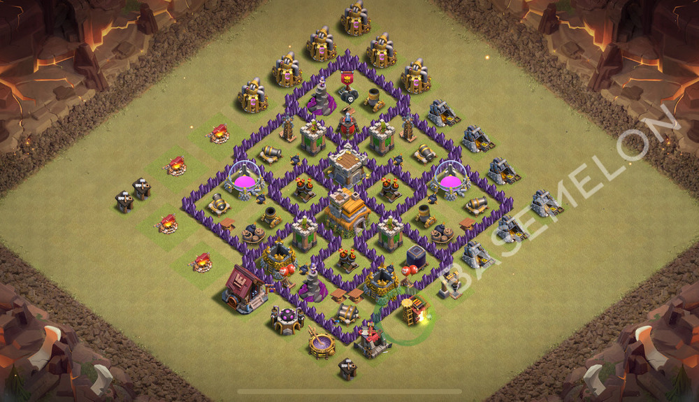 Town Hall Level 7 War Base Design 2026, Anti 2 Stars, Anti Everything, Layout #3243