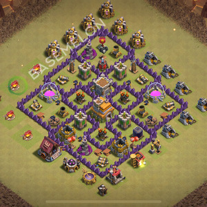 Town Hall Level 7 War Base Design 2026, Anti 2 Stars, Anti Everything, Layout #3243