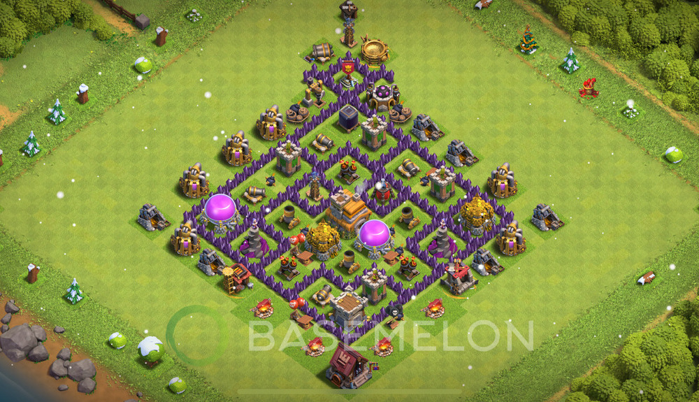 Town Hall Level 7 Trophy/Defense Base Design 2025, Anti 3 Stars, Anti Air, Layout #327