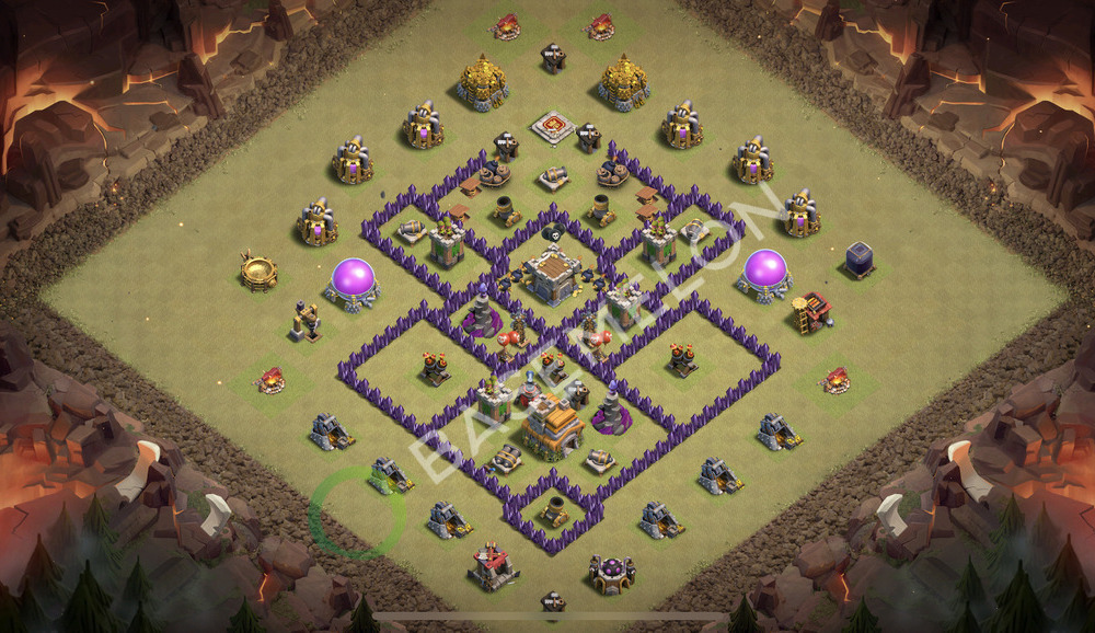 Town Hall Level 7 War Base Design 2026, Anti 3 Stars, Anti Everything, Layout #3287