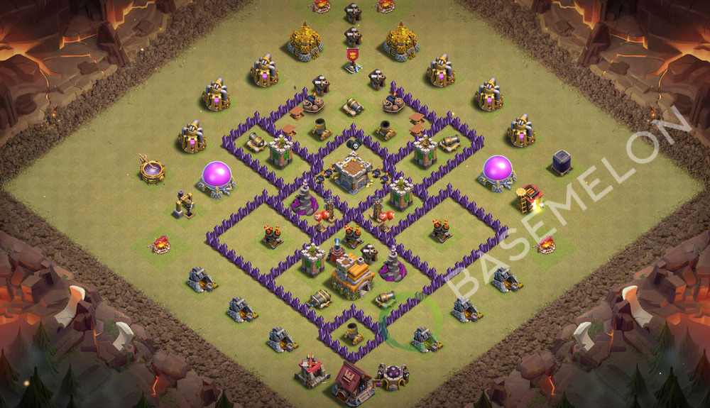 Town Hall Level 7 War Base Design 2026, Anti 3 Stars, Anti Everything, Layout #3287